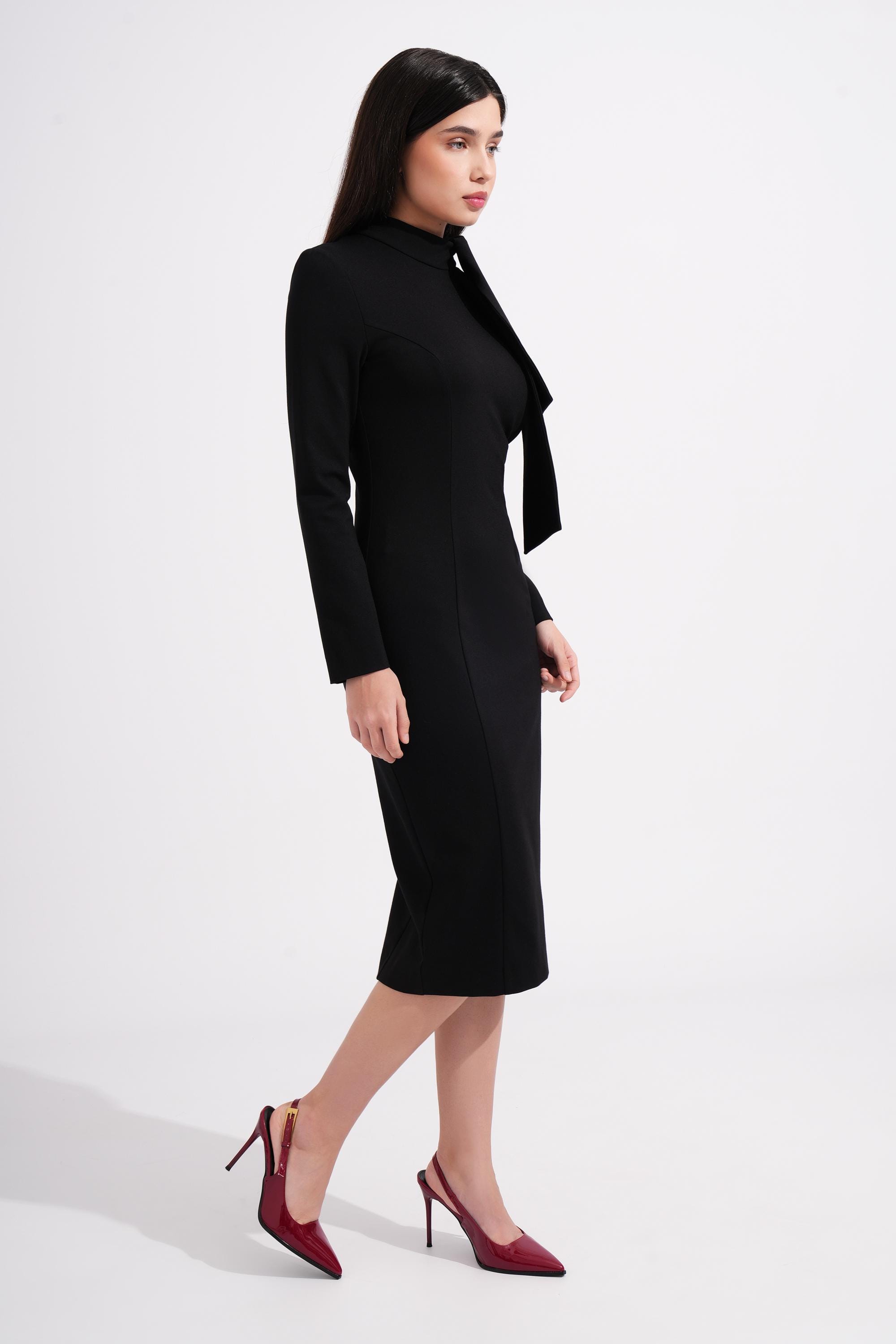 casual attire dress Nmoder Dresses for Women Stand Collar Church Fit and Flare size:UK 24 Style-Color-Dim:AP1E209508_AG484_M The name describes the Lace Up Ruffle Long