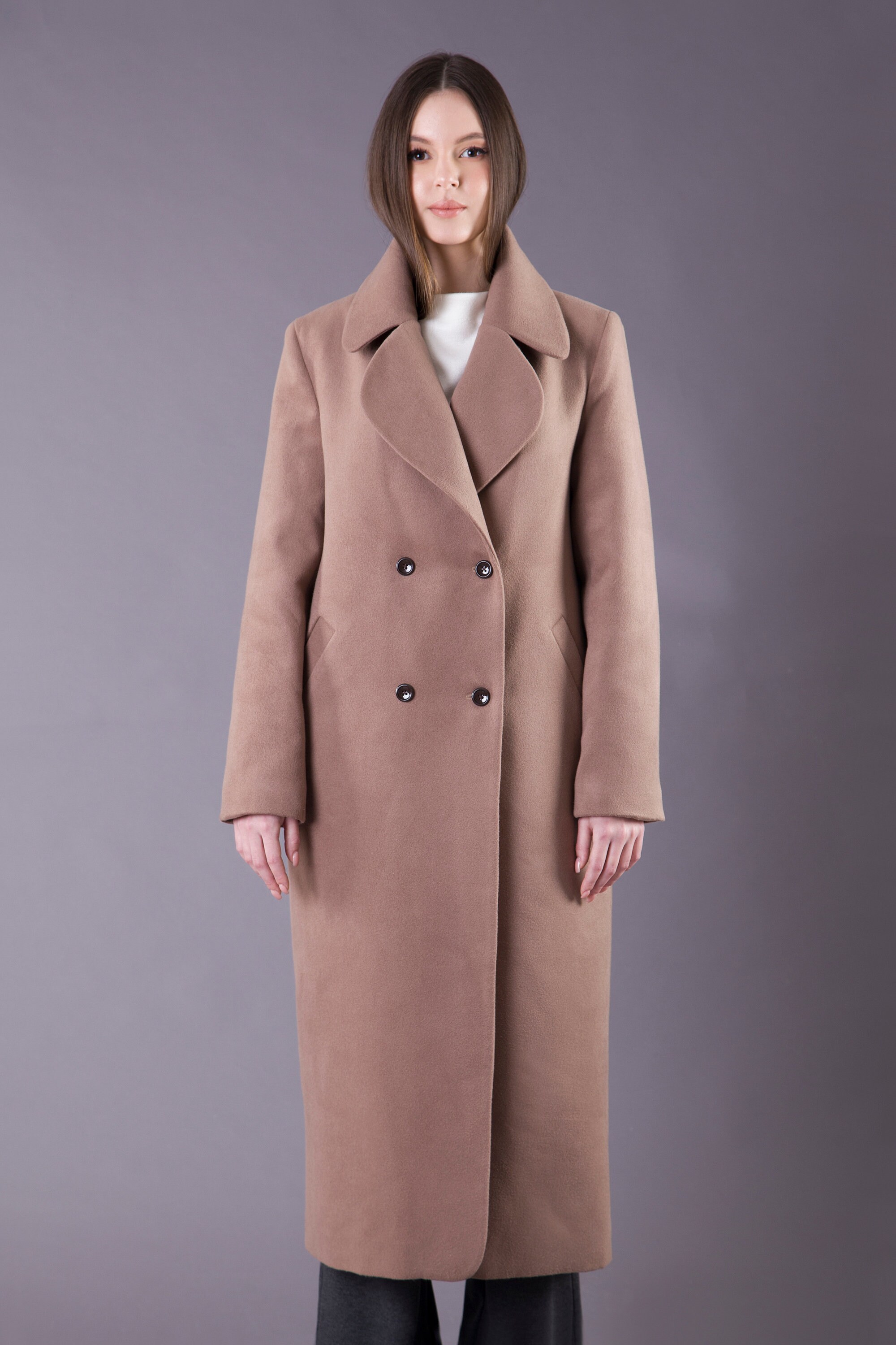 Brown Long Coat for Women, Full Length Light Brown Coat
