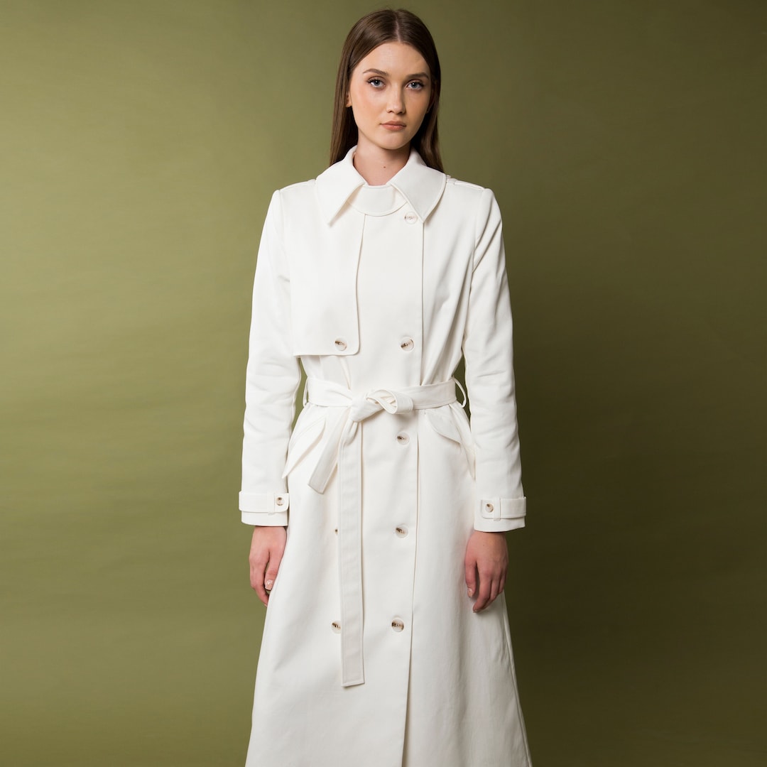 White Trench Coat Womens Long, Black Beige Trench Coat Dress