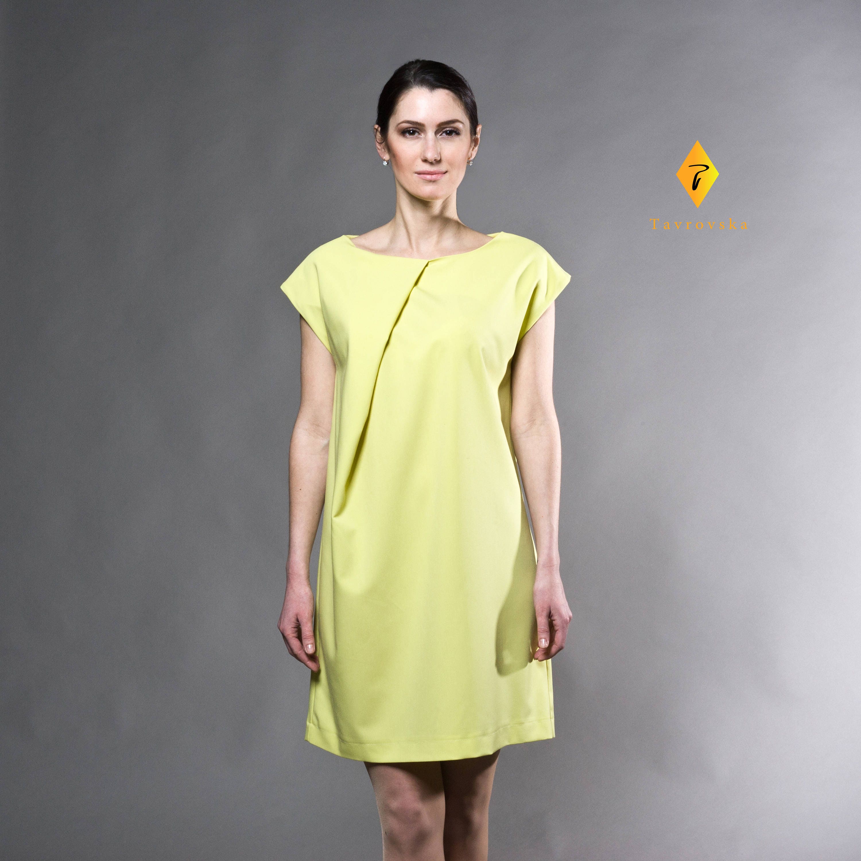 Asymmetrical Loose Mini Dress Shift Boat Neck Simple Dress - Etsy