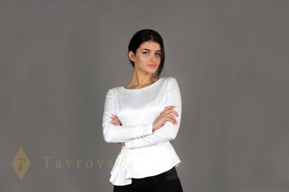 peplum asymmetrical top