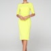 Cocktail midi dress, Pencil yellow homecoming Dresses for women, Party women's dresses, Casual Fitted work boat neck dress TAVROVSKA 