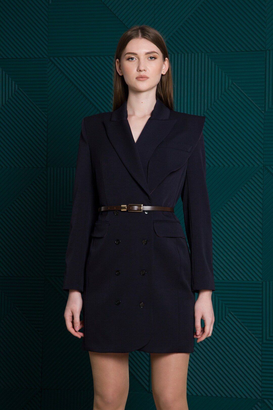 Asymmetrical Suit Blazer Dress