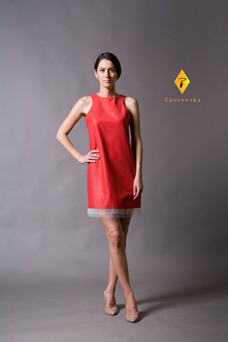Red Mini Cotton Halter Dress Summer Dresses for Women Etsy