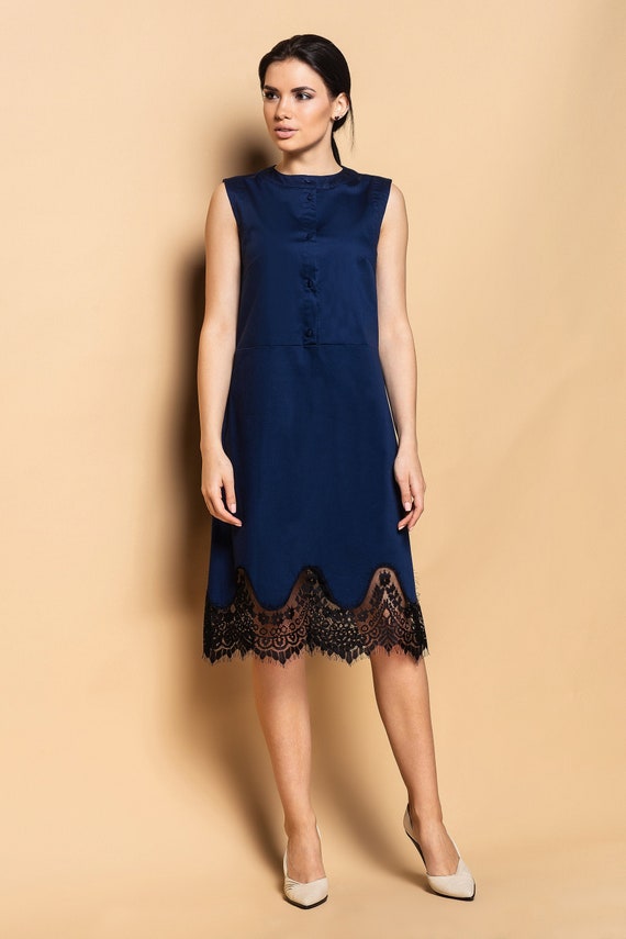 navy midi formal dress