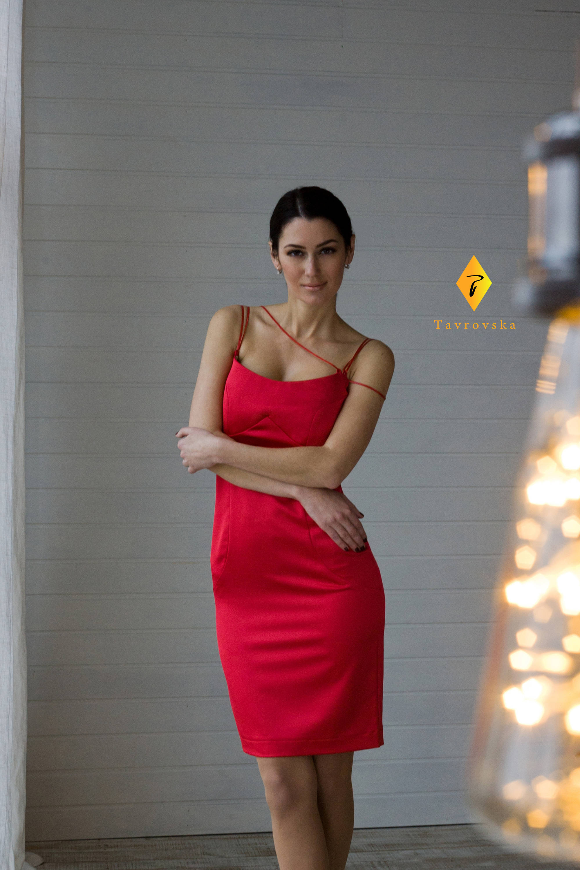 deep red cocktail dress