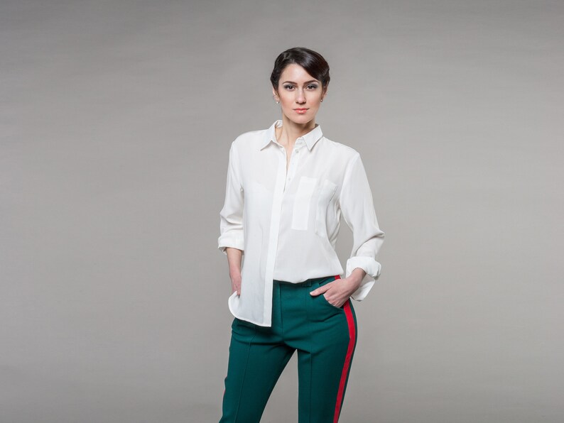 white button down collared shirt