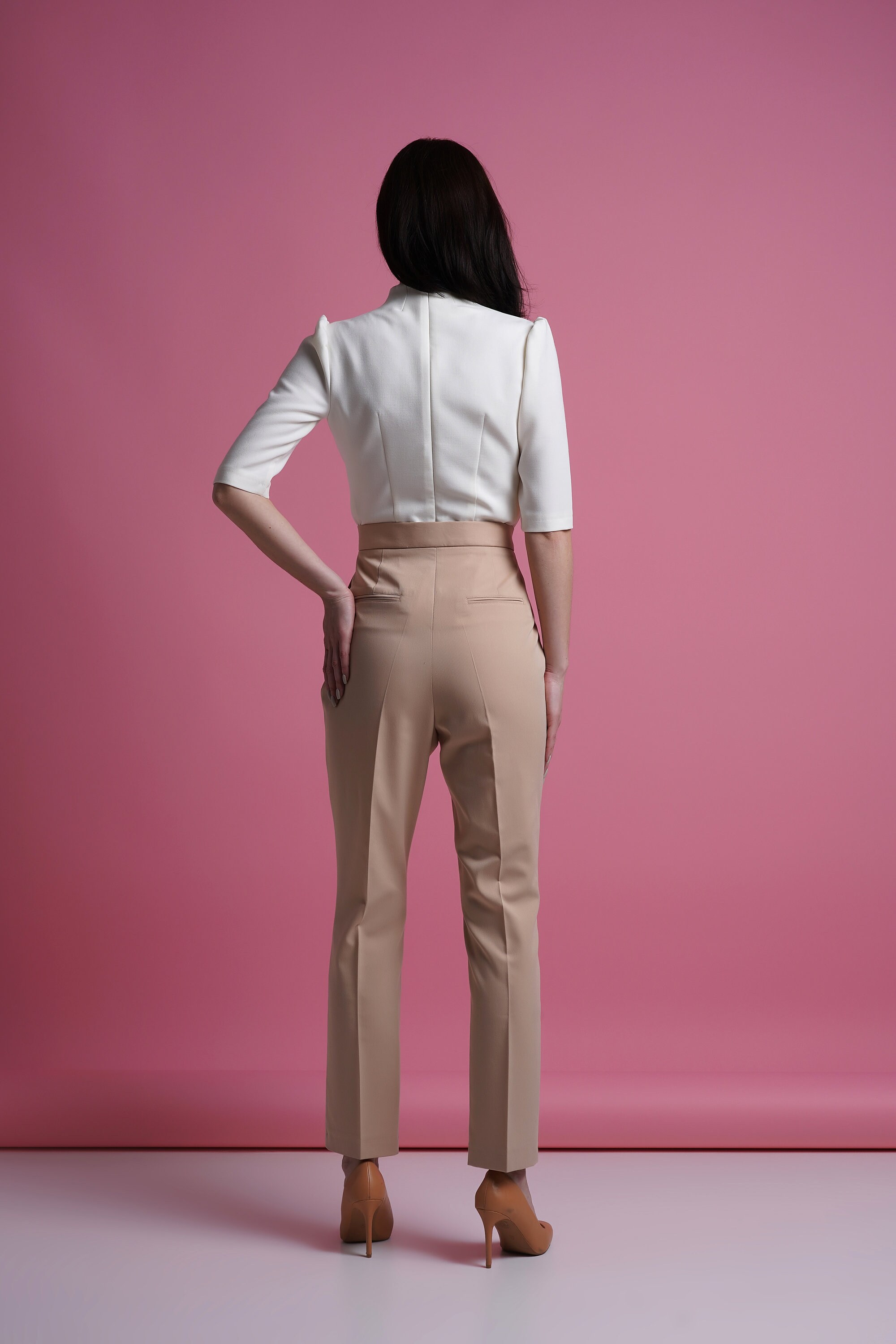 High Waisted Pants Women, Tapered Trousers Womens, Cigarette Pants