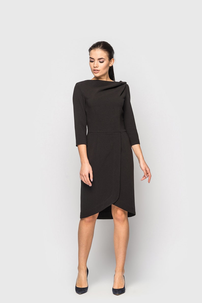 black day dress with sleeves
