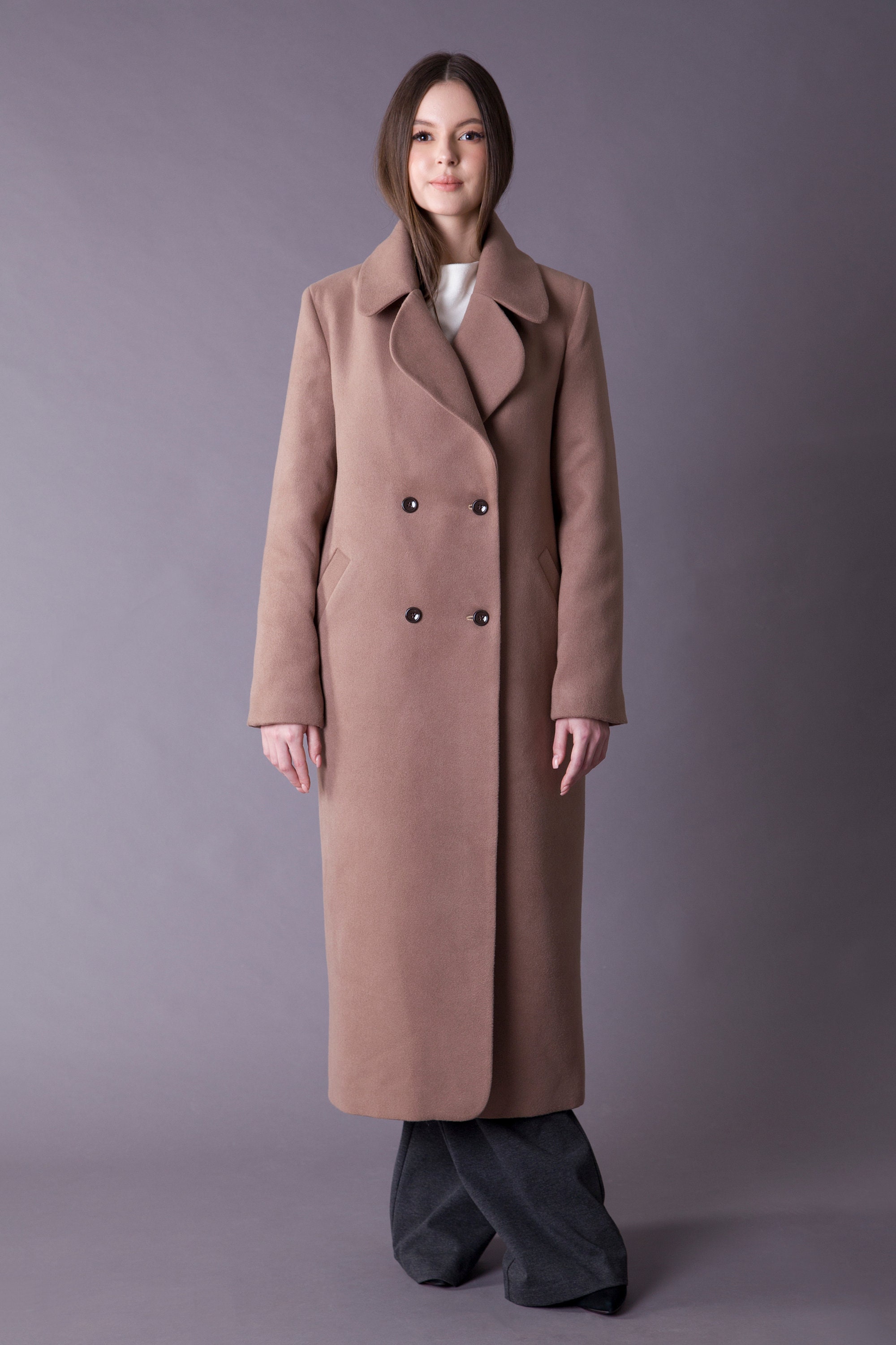 Brown Long Coat for Women, Full Length Light Brown Coat