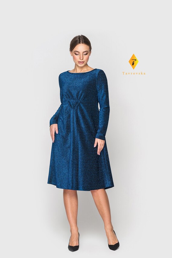 empire waist midi dress with sleeves