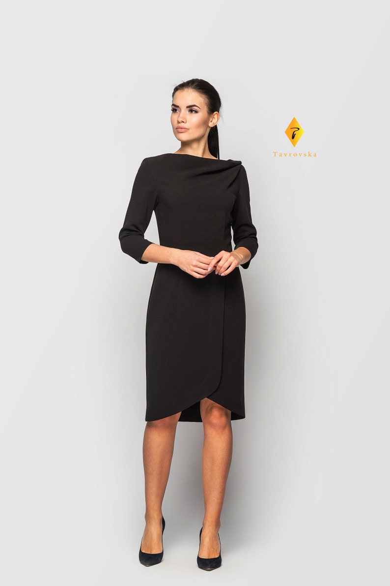 black day dress with sleeves
