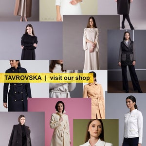 a collage of photos of women in coats and jackets