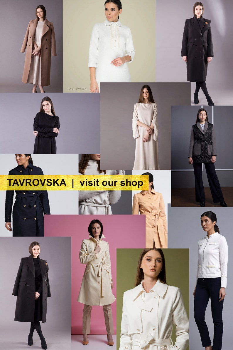 a collage of photos of women in coats and jackets