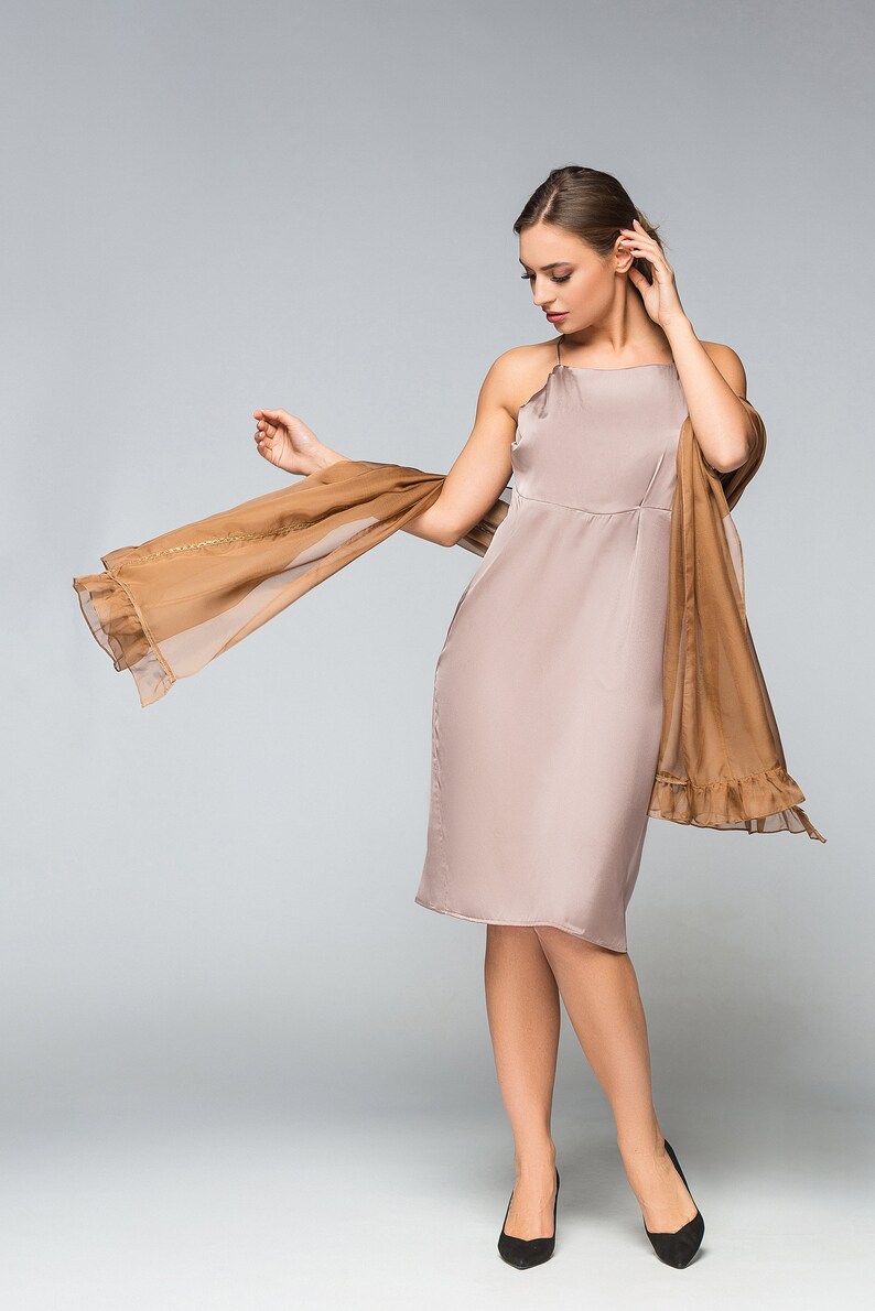 cocktail dress with scarf