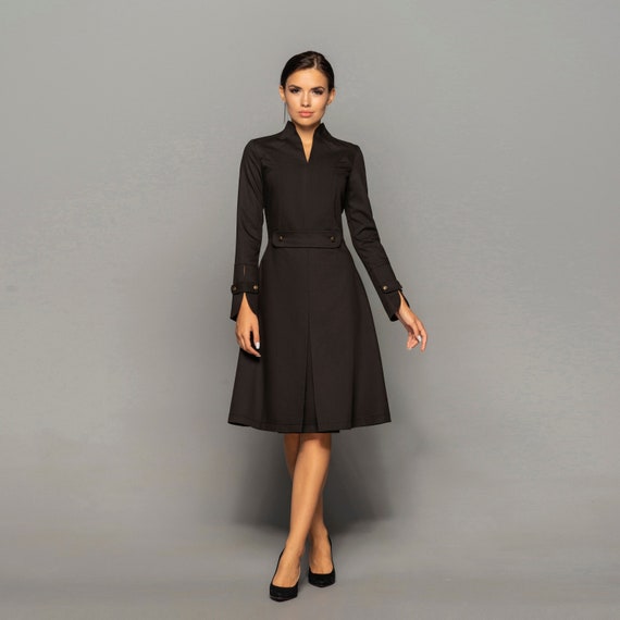 long sleeve structured dress