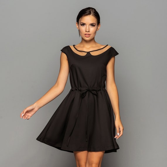 black summer wedding guest dresses