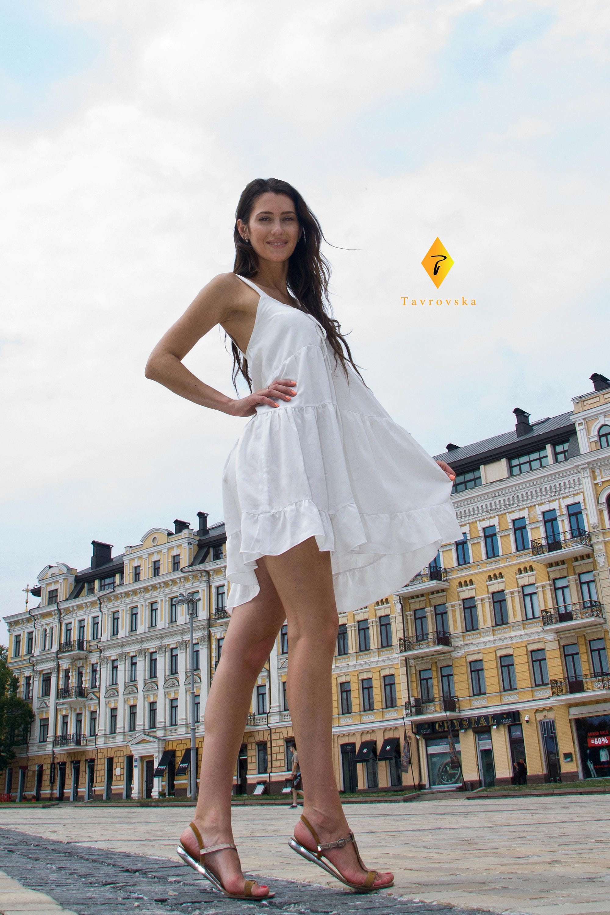 ホットセール Boho Dress, Summer Loose White Resort Sundress Ruffled Mini Clothing