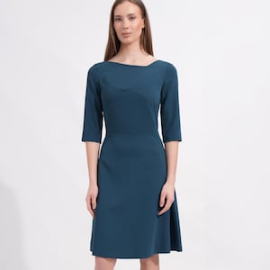 cream colored midi dress Lady Black Tie - Regal Cutie Bubble Hem Midi Dress - Cream main image 0
