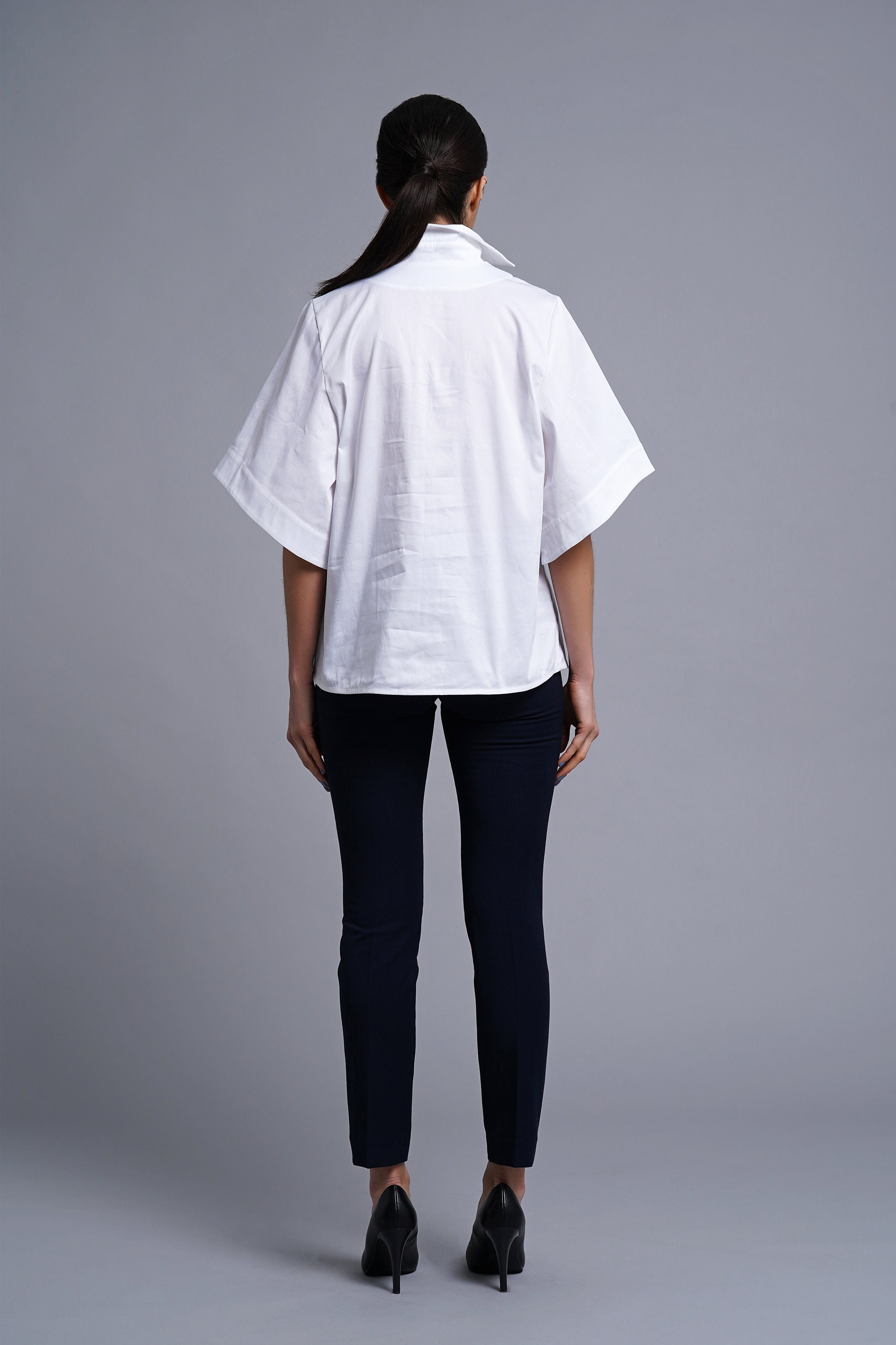 M me eme Big collar bijou shirt blouse トップス