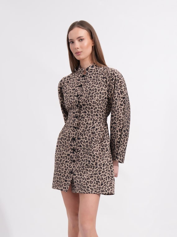 designer leopard dress Lita | Leopard Print Twisted Asymmetric Maxi Dress