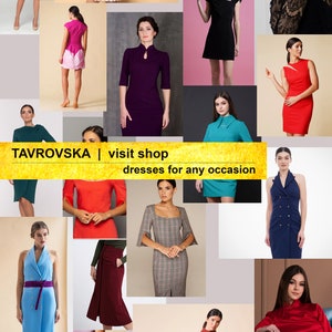 Purple mandarin collar dress midi, Elegant cocktail dress Special occasion dresses High neck wedding guest dress, Modern cheongsam TAVROVSKA image 10