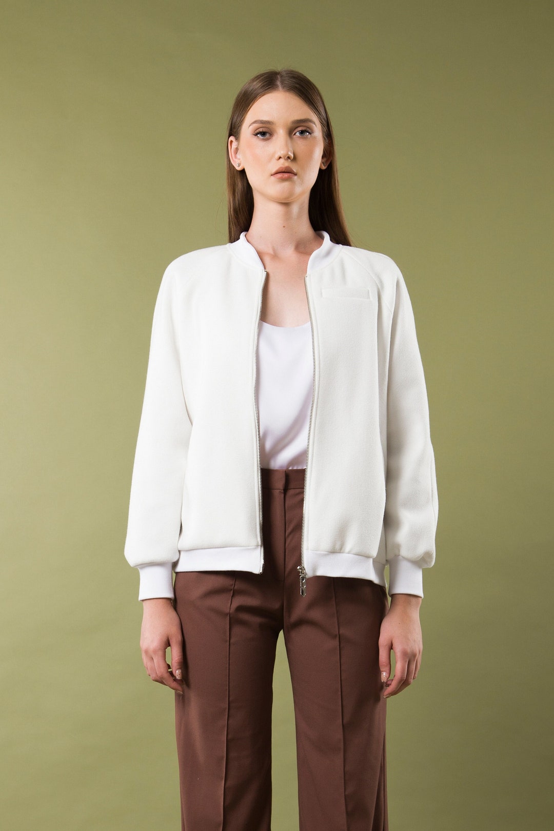 Wool Bomber Jacket Womens, White Varsity Bomber Jacket, Oversized