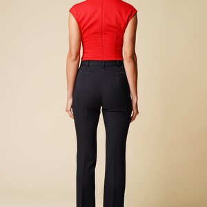 Black work trousers womens, black pants for work, Black trousers high waisted, Dressy black trousers, Dress pants straight leg