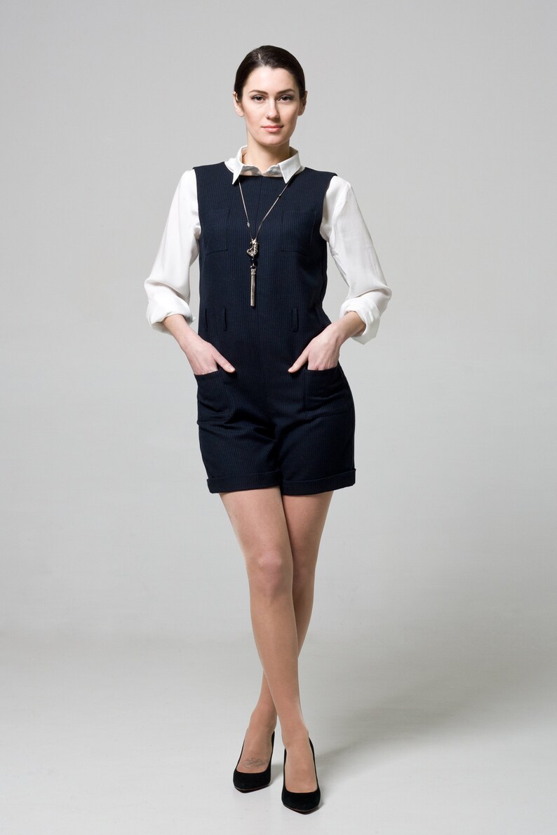 navy fitted jumpsuit