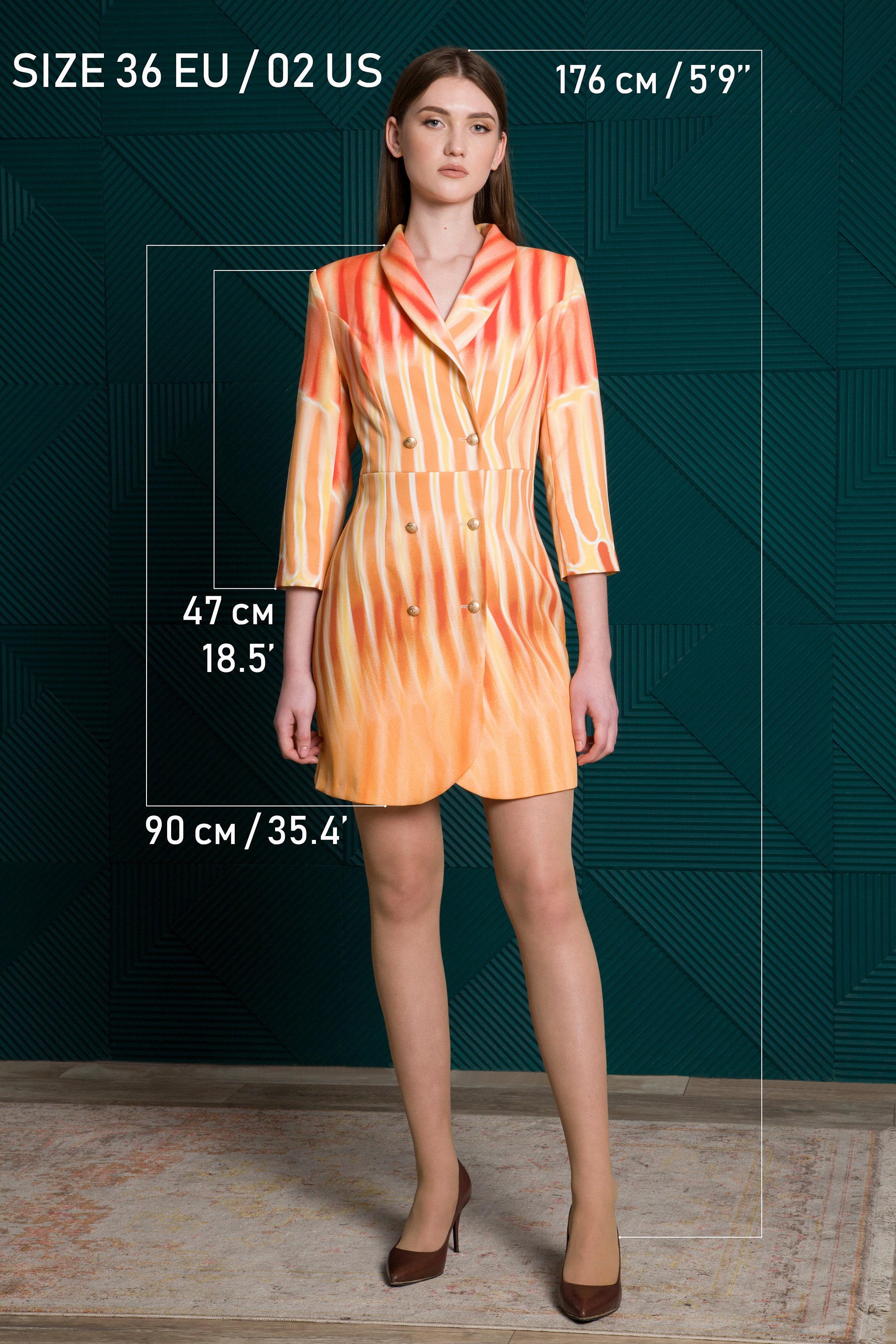 Oversized double-breasted tailored dress
