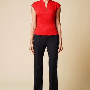 Black work trousers womens, black pants for work, Black trousers high waisted, Dressy black trousers, Dress pants straight leg
