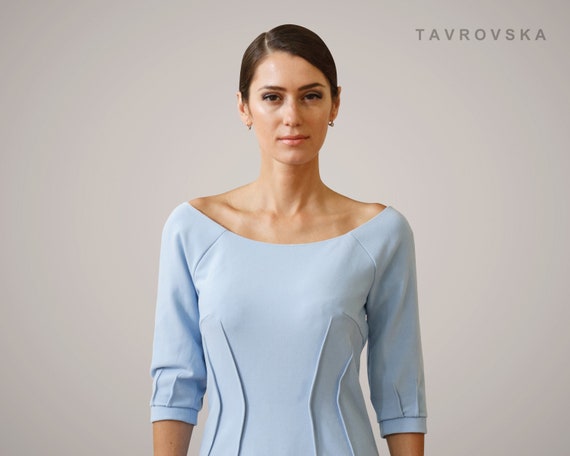 boat neck dress for wedding guest