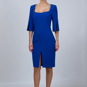 Royal Blue Midi Cocktail Dress Square Neck Dresses for Women - Etsy