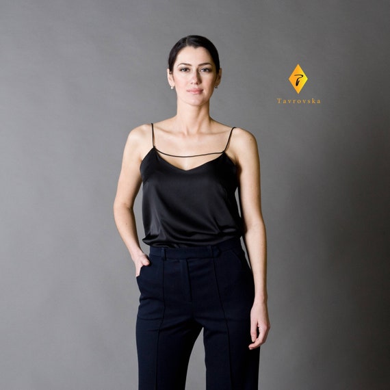 Buy Silk Camisole Top Cross Strap Top Cami Slip Spaghetti Straps