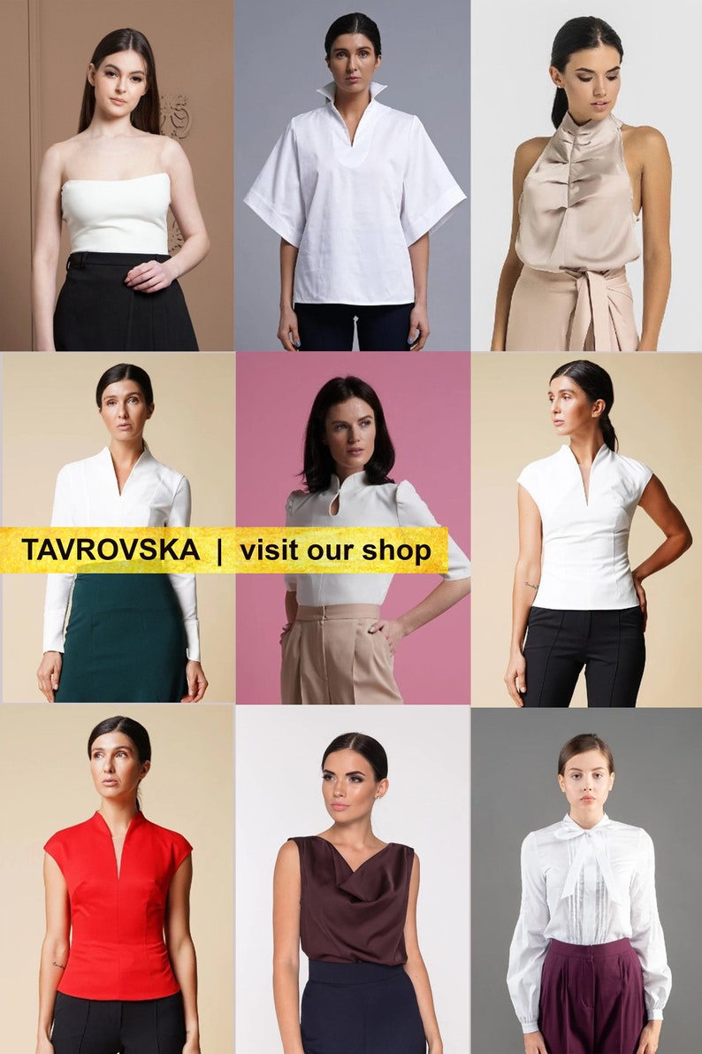 Pantaloni a vita alta da donna, Pantaloni svasati da donna, Tailleur pantalone a vita alta, Pantaloni a vita alta cuciti, Pantaloni dritti da donna, Pantaloni da lavoro TAVROVSKA immagine 10