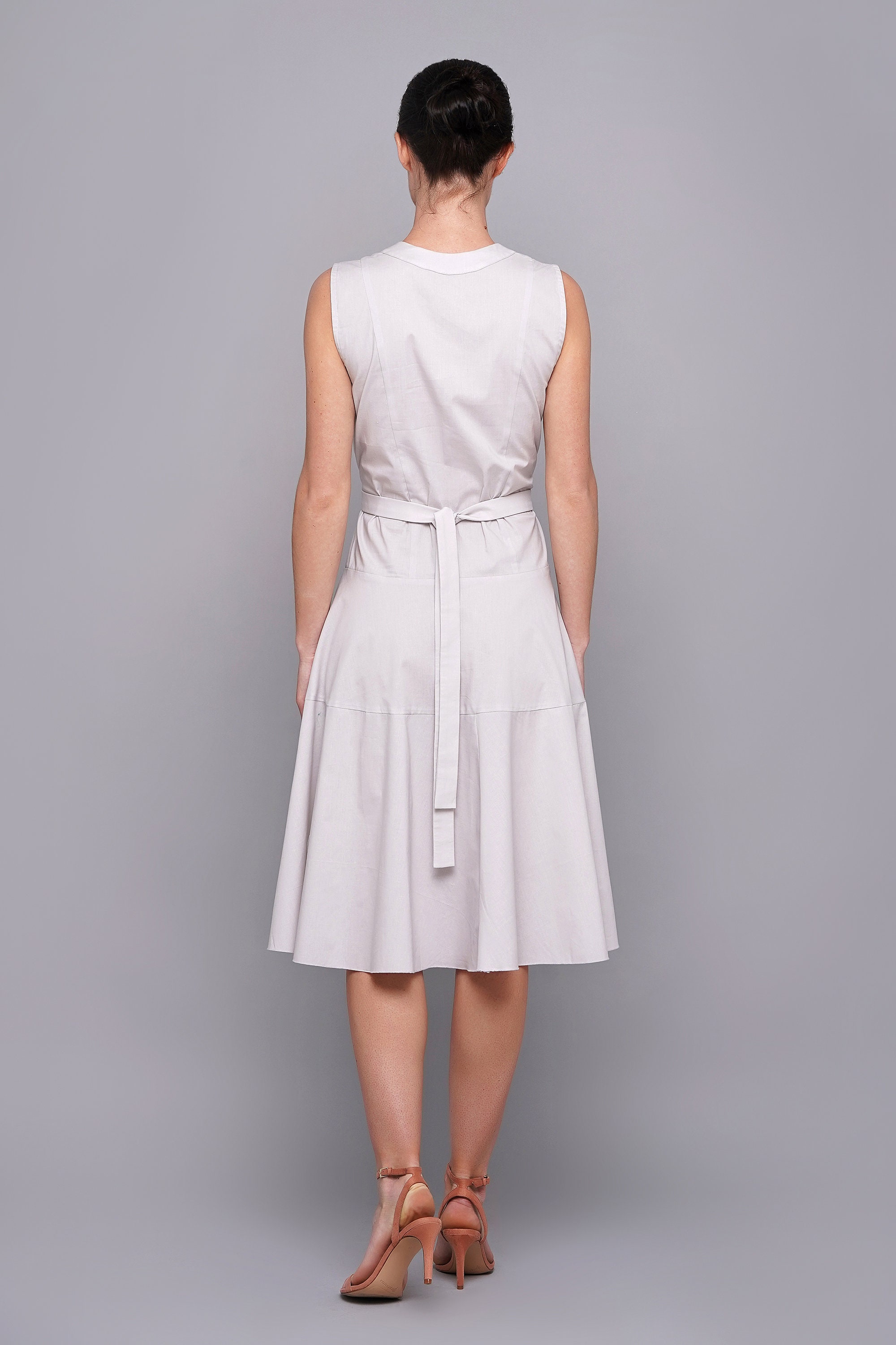 White Summer Cotton Midi Dress Swing Boho Dresses for Women Etsy