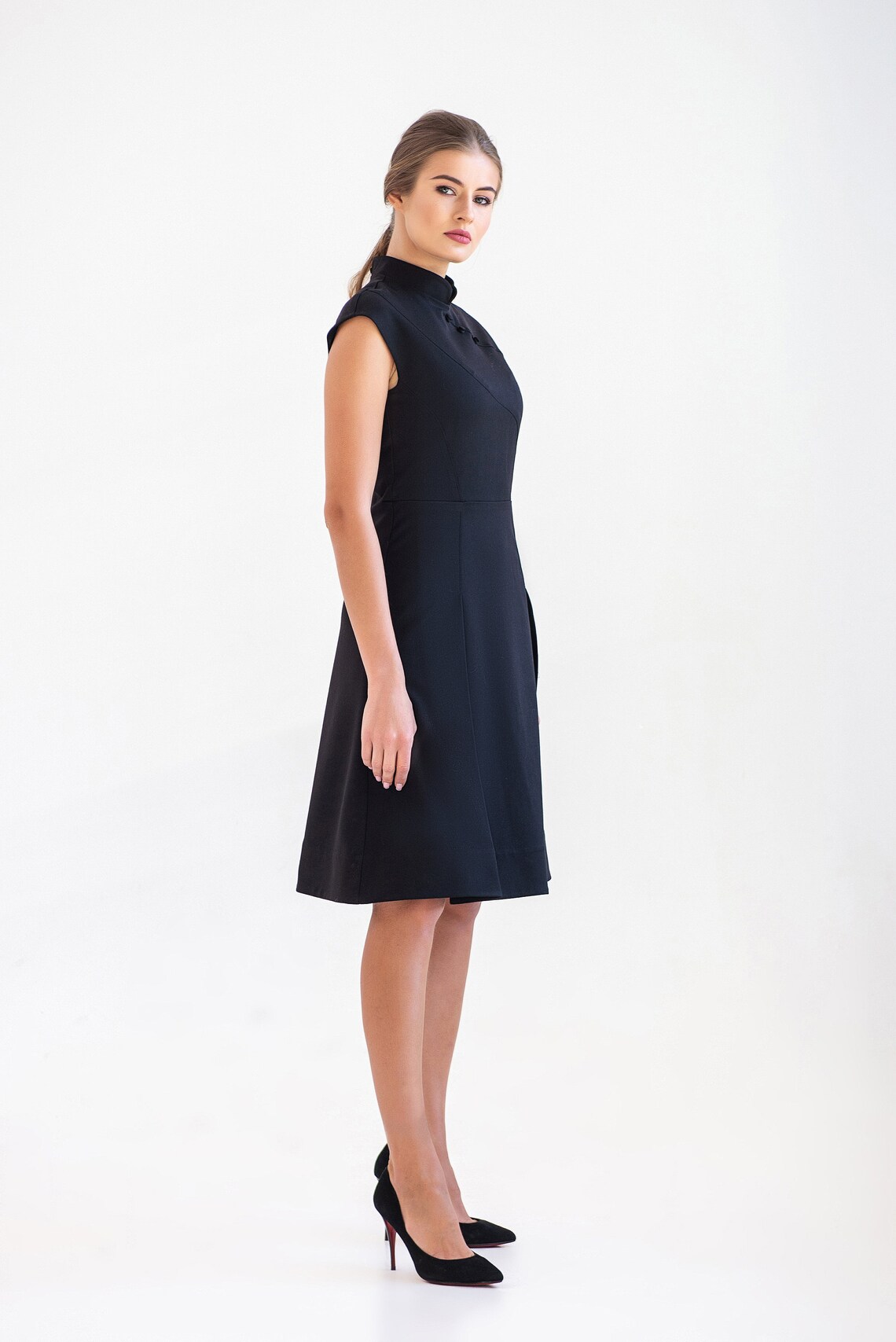 Black Cheongsam Dress Chinese Wedding Guest Dress Cocktail - Etsy