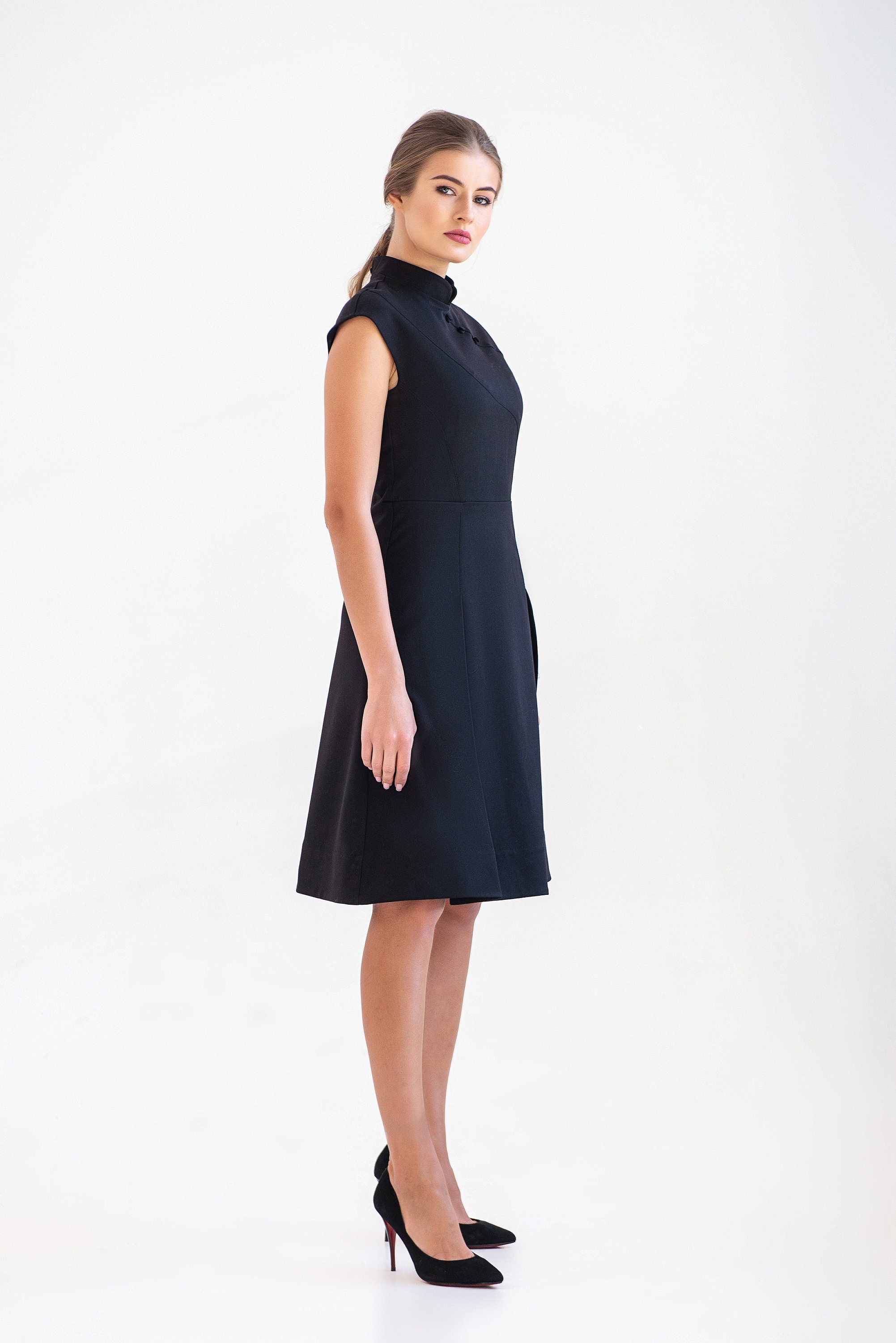 Black Cheongsam Dress Chinese Wedding Guest Dress Cocktail - Etsy