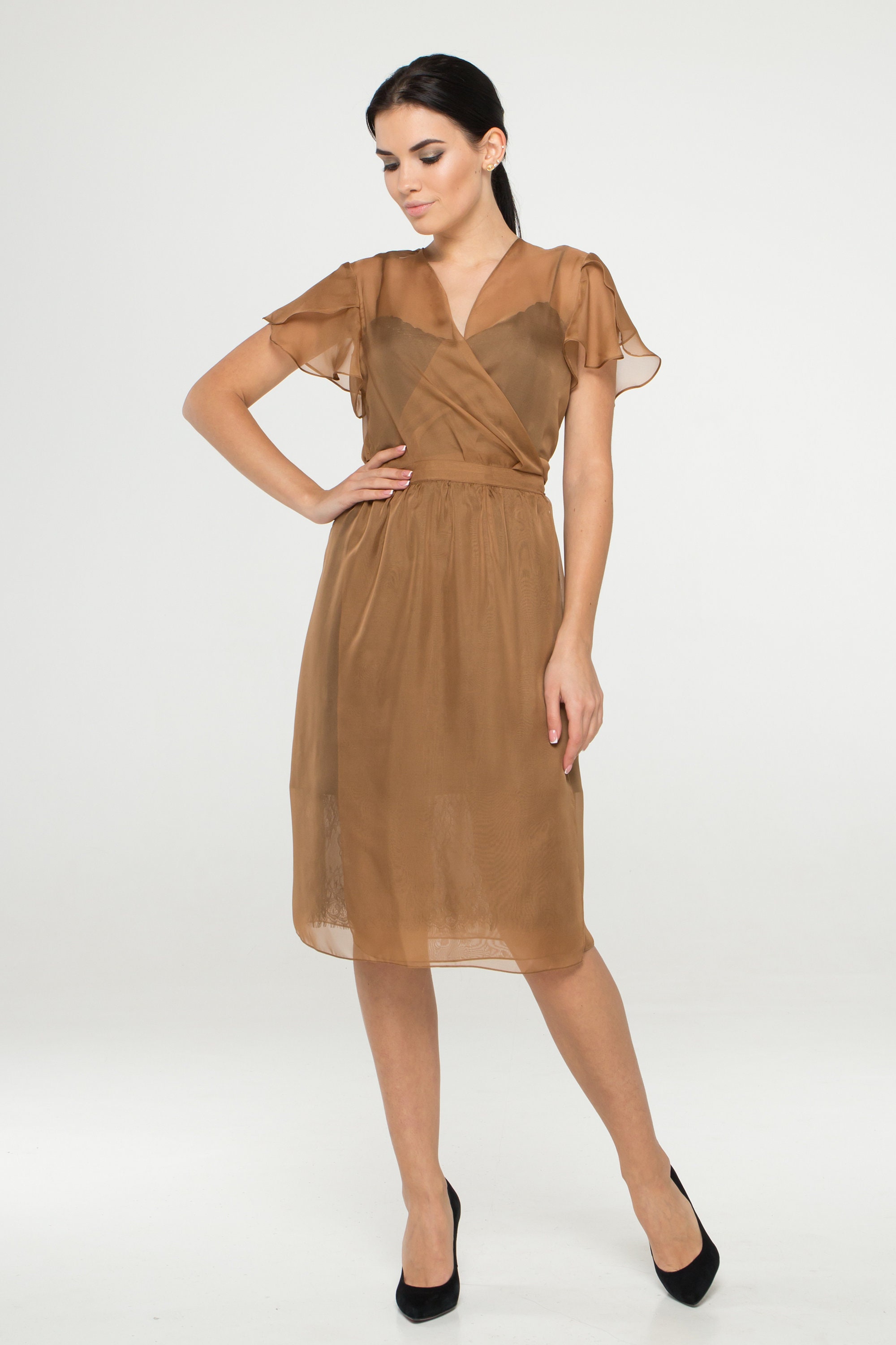 LAST SIZE: 2 Us (36 Eu) Sale /sheer Chiffon Cover up Dress