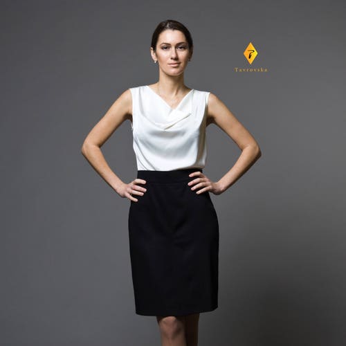 white silk halter neck top
