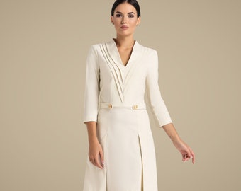 green emerald velvet dress Berylove Women White Graduation Dress Satin A Line V Neck Midi Dress, White / US16W