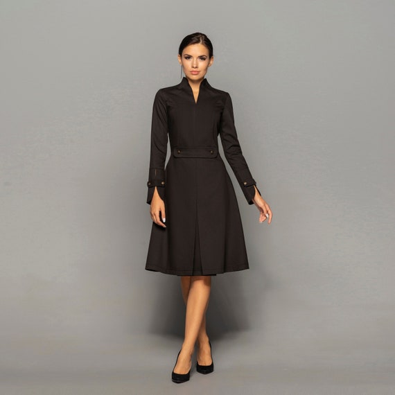 Women's Blazer Dress Long Sleeve Elegant 2023 Fashion Deep V Neck Lapel Blazer  Dress Outfits Wrap Dress Black at  Women's Clothing store