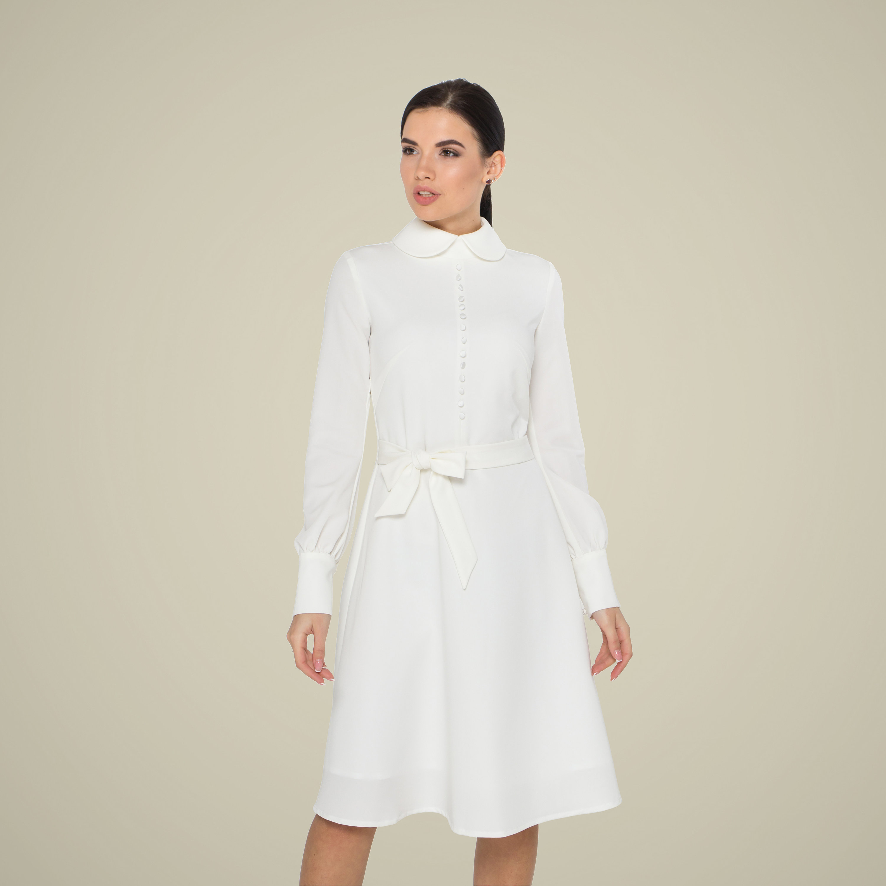 white collar dress