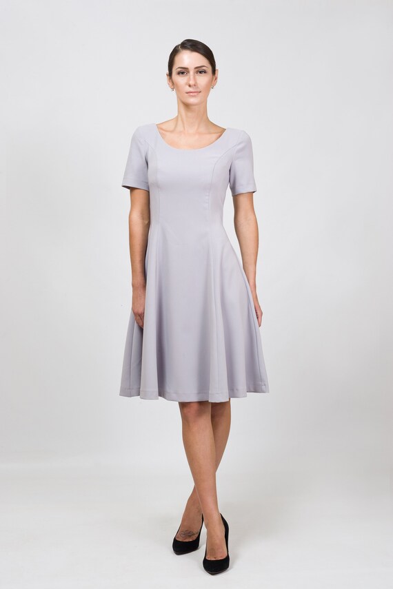 fit and flare midi dress for wedding guest