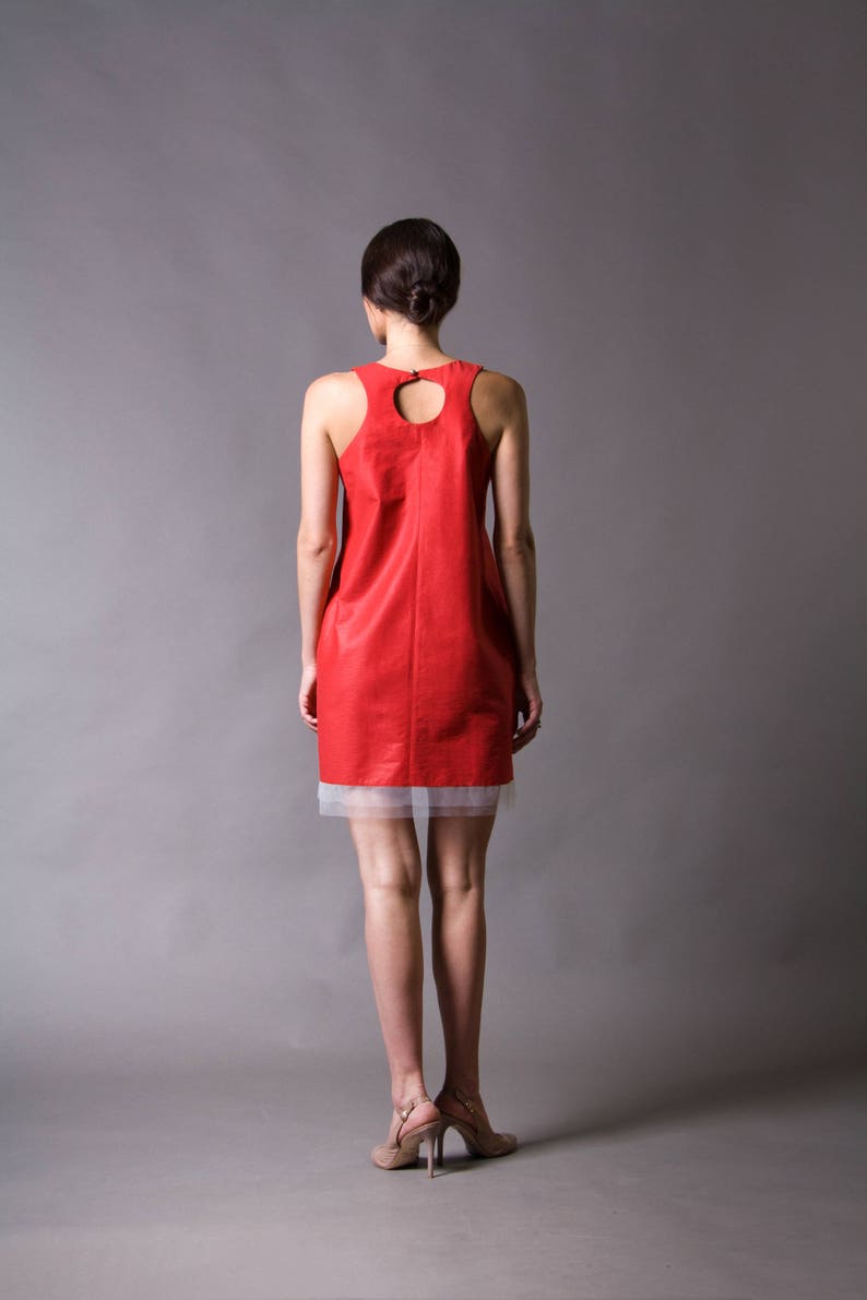 Red Mini Cotton Halter Dress Summer Dresses for Women Etsy
