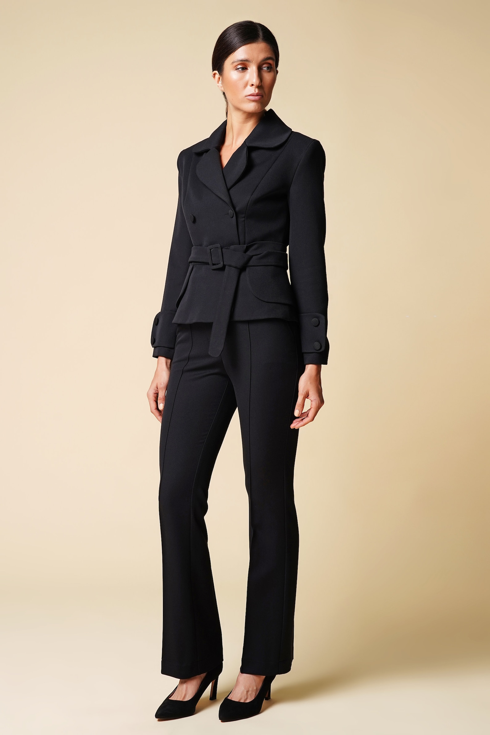 womens pant suits black