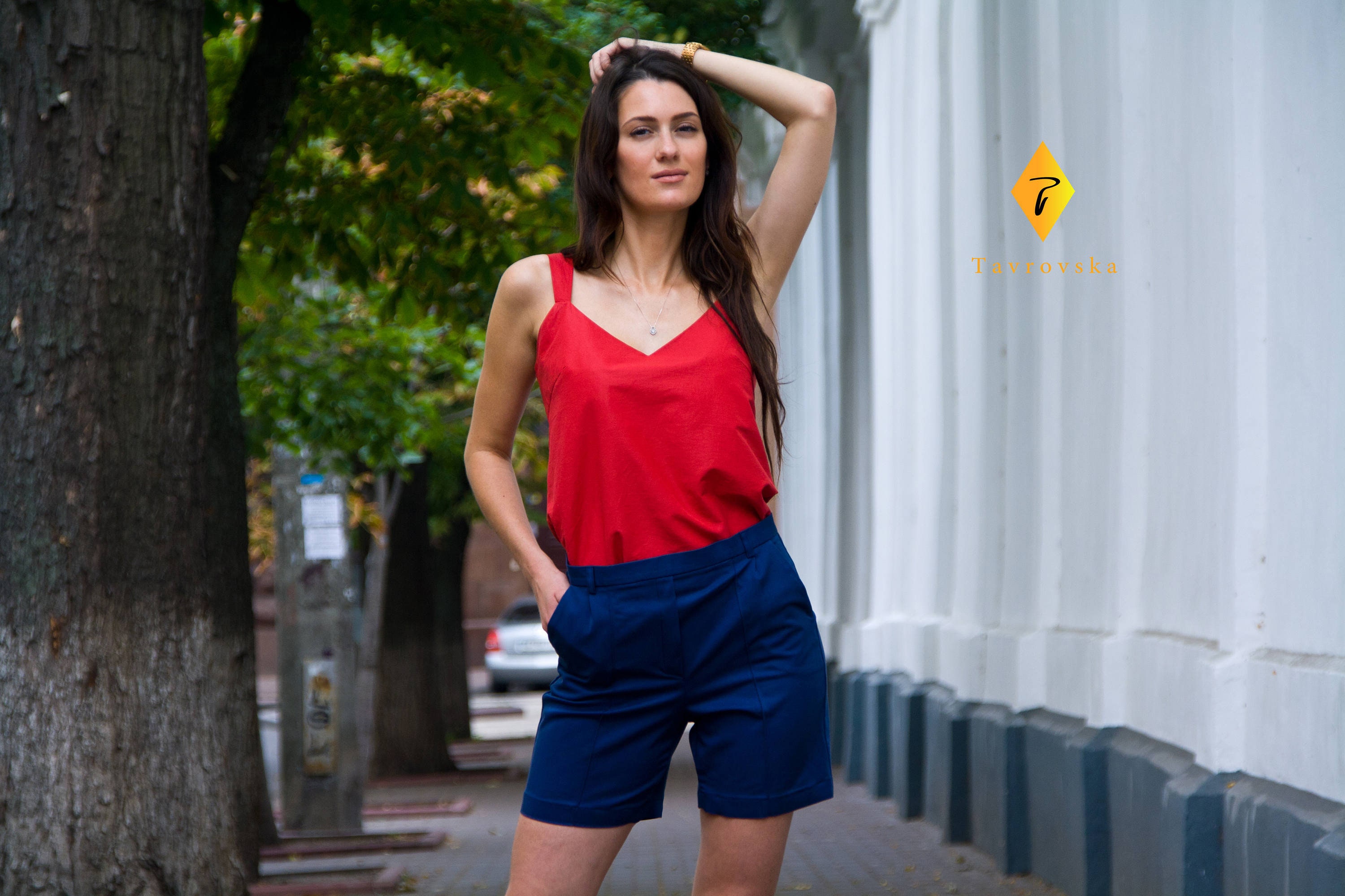 Cotton Top and Blue Shorts Two Piece Set Summer Casual Red - Etsy Israel