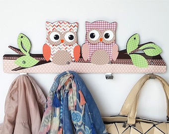 Cute Owls Wall Hanger | Kids Room Decorations | Coat Wall Hanger | Children's Coat Rack | Home Decor