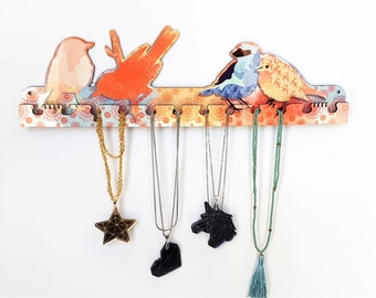 Wall Necklace Hanger | Birds Jewelry Hooks | Jewelry Display Rack | Jewelry Organizer | Jewelry Holder | Necklace Holder