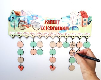 Birthday Reminder, Family Birthday Calendar, Family Celebrations Board, Birthday and Anniversary Gifts